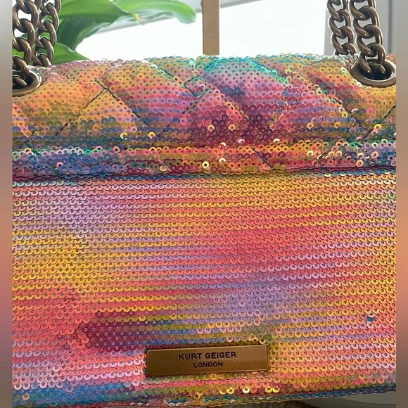 Kurt Geiger The Kensington Multicolor Sequin Evil-Eye 🧿 Embellished Shoulder Bag - Picture 5 of 11